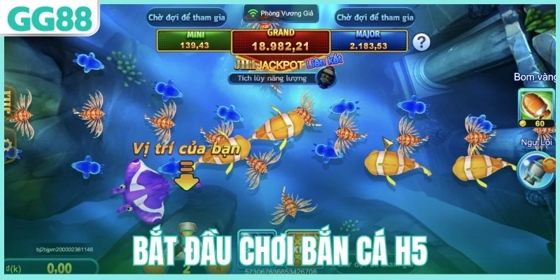 Bắt đầu chinh phục các mục tiêu và tích điểm khi bắn cá H5